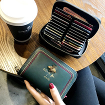 Large capacity multi-card card bag female exquisite high-end Korean cute net red 2021 new leather high-end card