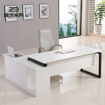 ZB (Zhenbu) office furniture office desks and chairs boss desk type manager table black and white steel wood supervisor computer desk