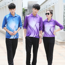 Spring and Autumn mesh quick-drying badminton suit couples sweat-absorbing men and women long sleeve table tennis sports vests Spring