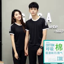 Cotton table tennis clothing quick-drying mens and womens short-sleeved trousers badminton Jersey suit air volleyball clothes