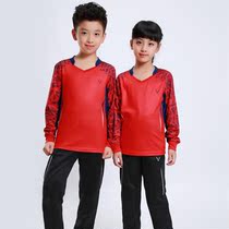 Spring and autumn childrens table tennis suit suit Mens and womens badminton clothes long-sleeved trousers badminton game suit sweater