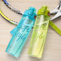 Minima Transparent Space Cup Water Cup Plastic Creative Portable Cups Students Sports Children Summer Water Bottle with Handcups