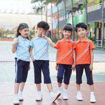 School uniform summer new primary school students class clothes sportswear cotton short sleeve pants two-piece set kindergarten Garden clothes