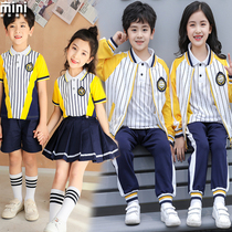 British Academy style school uniform striped baseball uniform Spring and Autumn new childrens performance uniform class uniform teacher kindergarten uniform