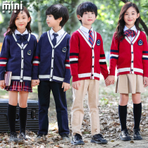 British Academy Wind Sweater Cardigan School Uniform Set Primary School Autumn and Winter New Childrens Teacher Class Clothes Kindergarten Clothes