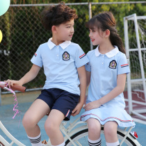College style kindergarten Garden uniforms summer new cotton sky blue navy style class uniforms