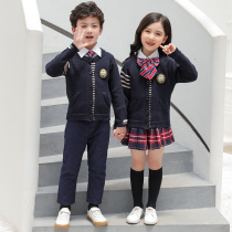 British Academy style school uniforms Primary School students autumn and winter New Teachers childrens class clothes cardigan four-piece kindergarten Garden uniforms