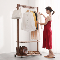 Xixi wooden bedroom solid wood Nordic floor-to-ceiling coat rack Modern simple household living room simple hanger