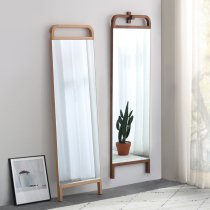 Xixi wood Nordic style solid wood full-length mirror Simple Japanese full-length mirror Vertical floor-to-ceiling mirror Hanging wall hanging mirror