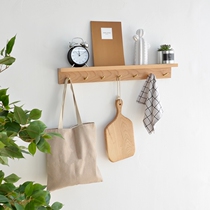Xixi wood Nordic solid wood hanging hook shelf Wall coat rack Black walnut wall hanging oak hanging board