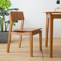 Xixi wood Nordic solid wood dining chair Modern simple oak desk chair Cherry wood black walnut cafe chair