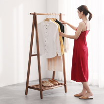 Xixi wood Nordic modern simple Japanese bedroom living room floor-to-ceiling household solid wood hanger coat rack