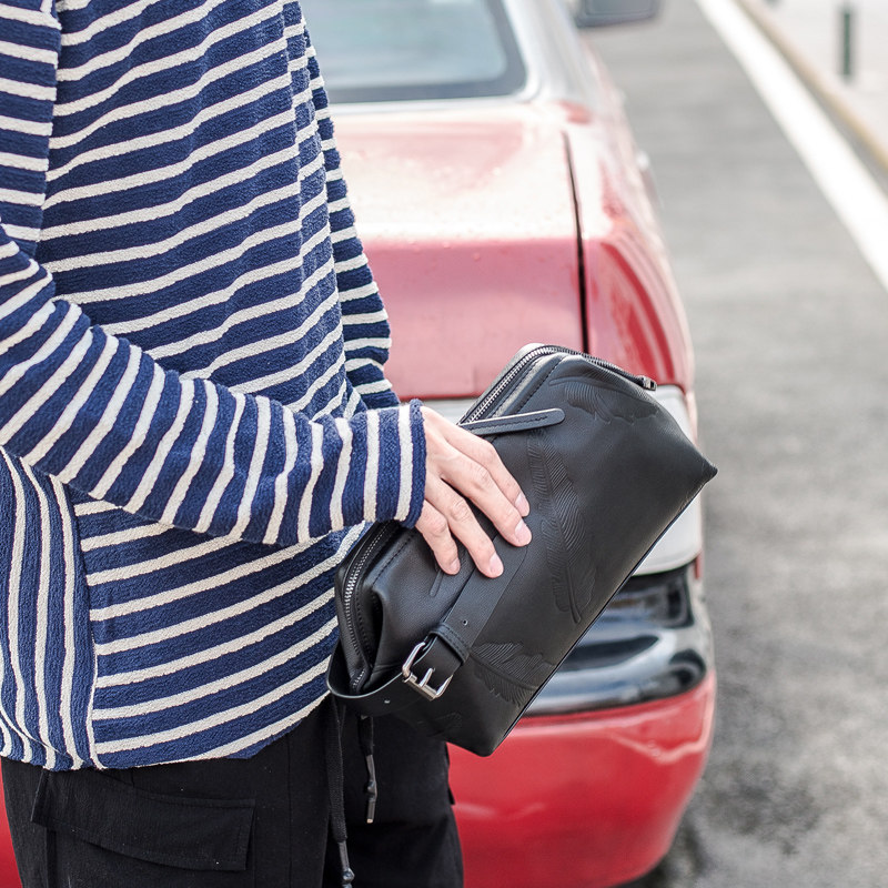 2018新款手拿包男真皮手包男包头层牛皮休闲软皮大容量手拎收纳包