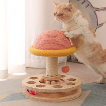 Solid Wood Turntable Cat Toy Sisal Grinding Claws Teasing a cat Catch Board Cat Cat Supplies Wood Teasing Cat Deconsulted God