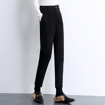 Womens Spring and Autumn New thin ankle-length pants high waist black straight casual Harlan radish pants suit pants