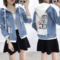  Denim jacket female spring and autumn student fashion loose Korean bf cardigan jacket top baseball uniform short small jacket