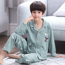 Fall Teen Pyjamas Boy Long Sleeve Pure Cotton Spring Autumn Style Big Boy 2022 Junior High School Student Boys Home Clothes