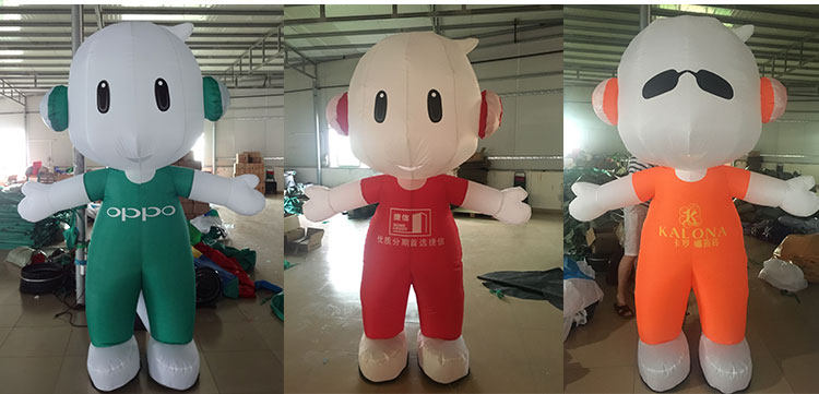 新年充气狗卡通气模人定制 oppo广告活动人偶行走公仔吉祥物模型
