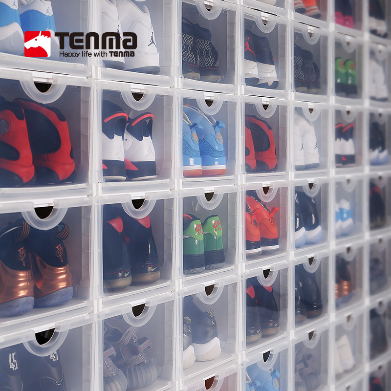 japan tenma tianma co., ltd. centipede fine double door shoe box dustproof simple high heel basketball shoe cabinet