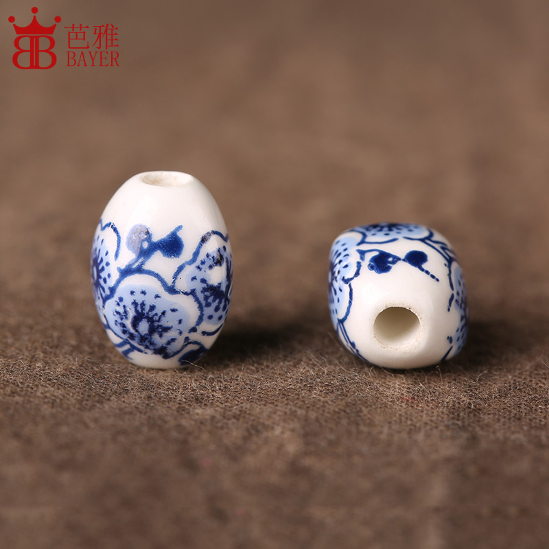 Q ba jas China wind temperature decals diamond ceramic scattered beads round bead son diy craft pendant jewelry bracelet accessories