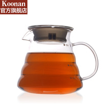 koonan coffee sharing pot thickened glass ribbon scale home hand-made coffee set American transparent cloud pot