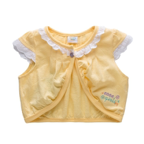 Very small fish 23548 Summer girl short sleeves lace pure cotton mesh breathable suction sweaty vest partial