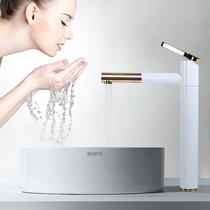 German craft light luxury high facial value basin faucet Platinum high rod rotating faucet Hot and cold water faucet