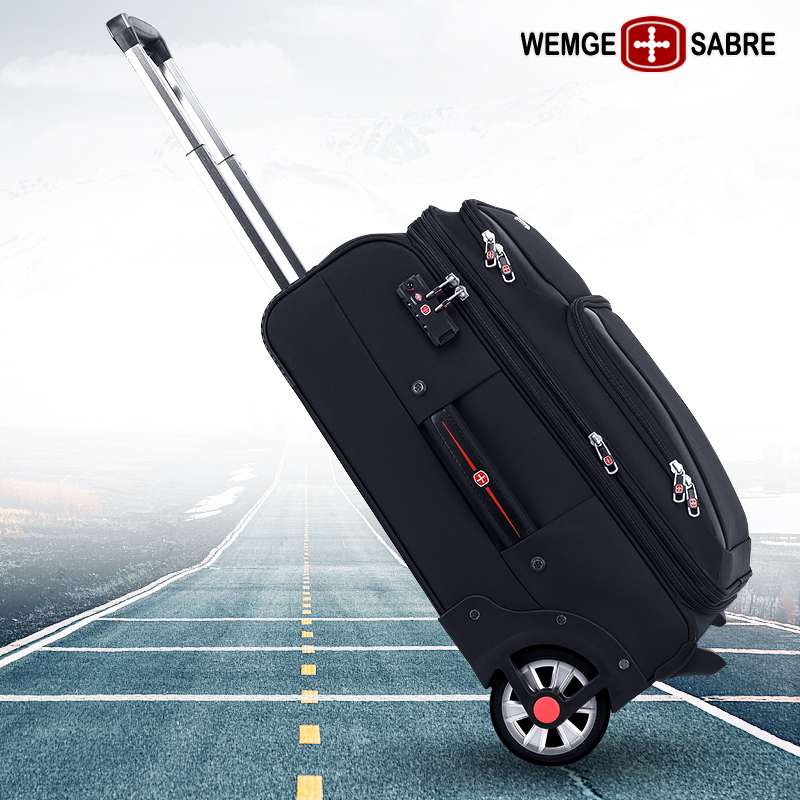 Swiss Army Knife Trolley Case Men's Oxford Cloth Luggage Durable Thickened Suitcase 20-Inch Bull Wheel Leather Suitcase