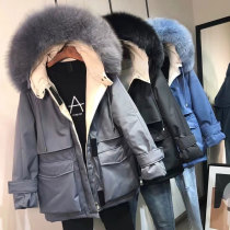 Large size womens winter clothing 2020 Cotton New 200 Jin fat sister Korean loose thin Parker cotton coat