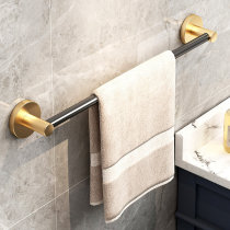 Space Aluminum Towel Rack Free to punch toilet Bathroom Shelve Toilet Wall-mounted Bathroom Towel Rod Bath Towel Rack