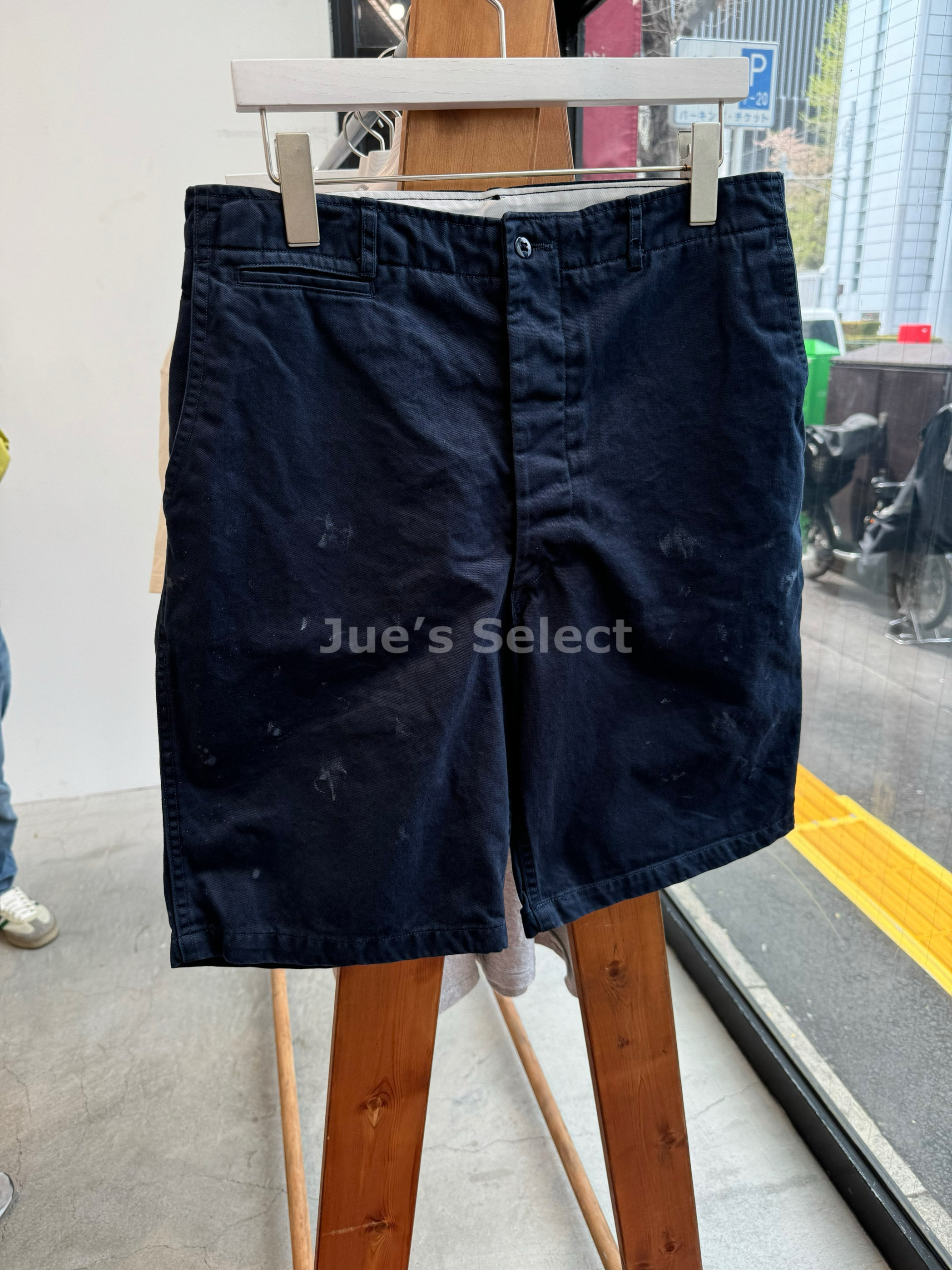 BOWWOW ×BEAMS BIG CHINO SHORTS L NAVY Long Length Chino