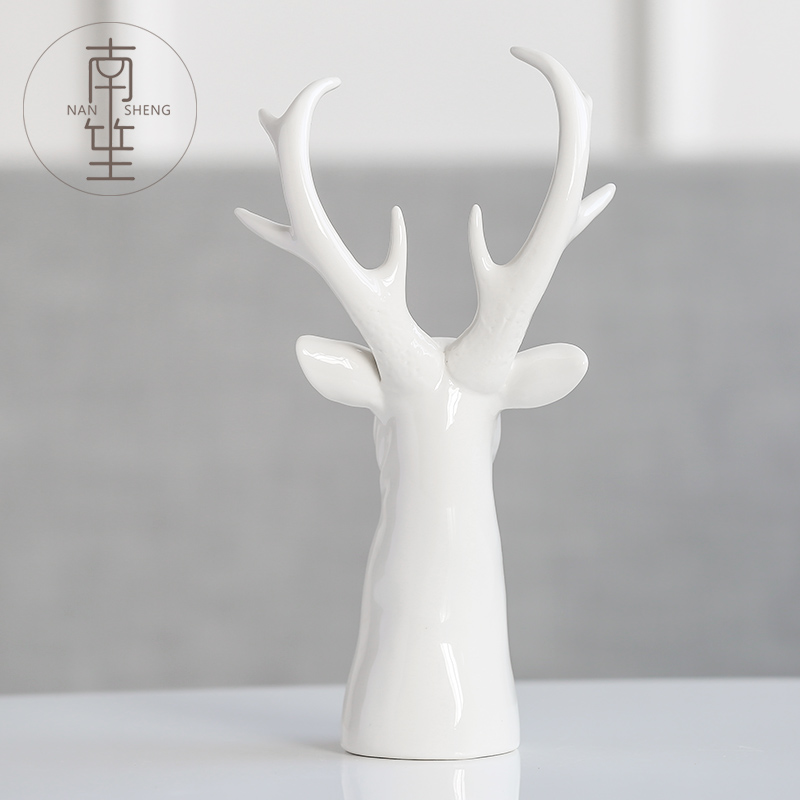 Ceramic deer head south sheng household act the role ofing is tasted furnishing articles TV cabinet mesa adornment ark cafe sitting room handicraft