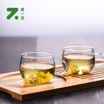 Thickened heat-resistant transparent glass small tea cup single household tea cup 6 Kung Fu Tea Master Cup set