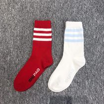 Shu Run ins Midsize Socks Womens Striped Sports Socks Hip Hop Stockings Cotton Socks Mens Fashion Tide Socks Sandals Shins