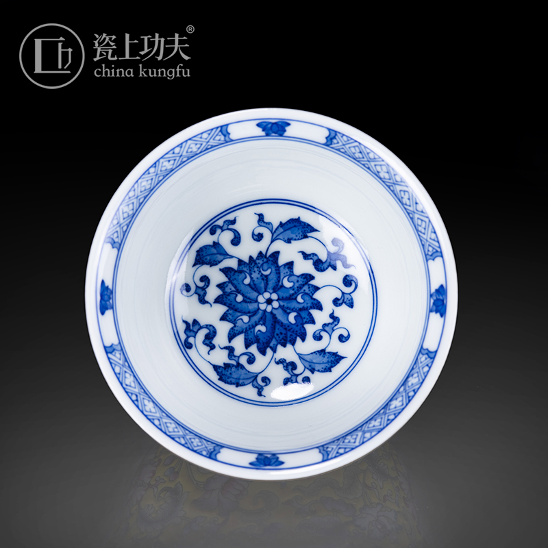 Jingdezhen ceramic checking hand - made within the outer colored enamel porcelain masters cup kung fu tea tea sample tea cup