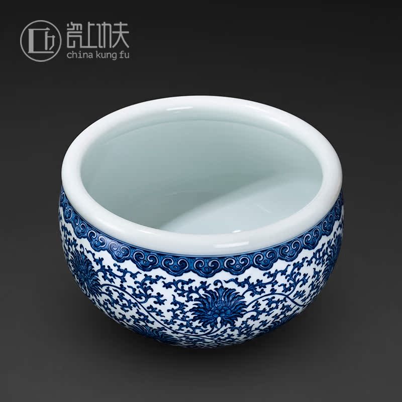 Jingdezhen porcelain put lotus flower porcelain tea wash tank ceramic home furnishing articles sitting room of Chinese style office large porcelain