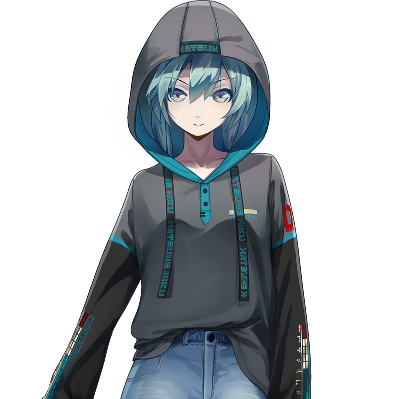 moeyu 初音未来miku周边衣服二次元女男动漫连帽卫衣春秋款棉外套