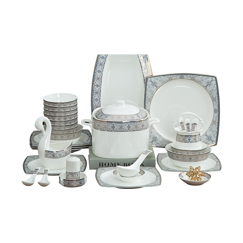 Jingdezhen ceramic tableware dishes suit household contracted Europe type bowl dishes chopsticks combination gifts Hera
