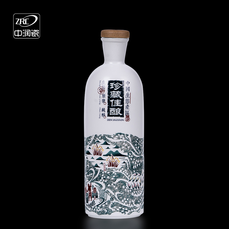 Jingdezhen ceramic bottle household seal hip jars custom 1 catty liquor rice wine glasses bag mail the gift