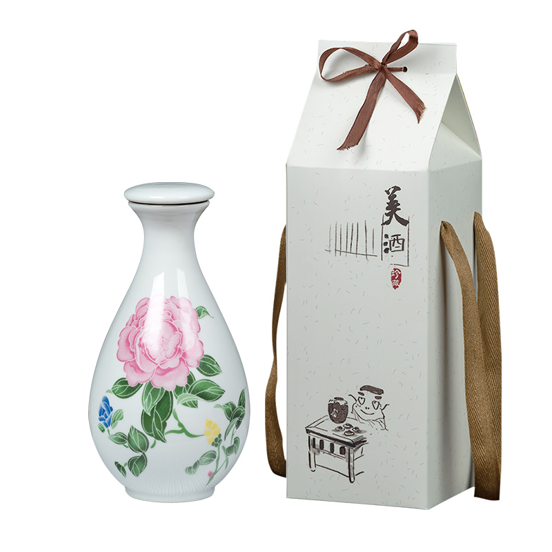 Jingdezhen half jins to ceramic bottle home antique small wine pot liquor bottles white porcelain mercifully jars flask