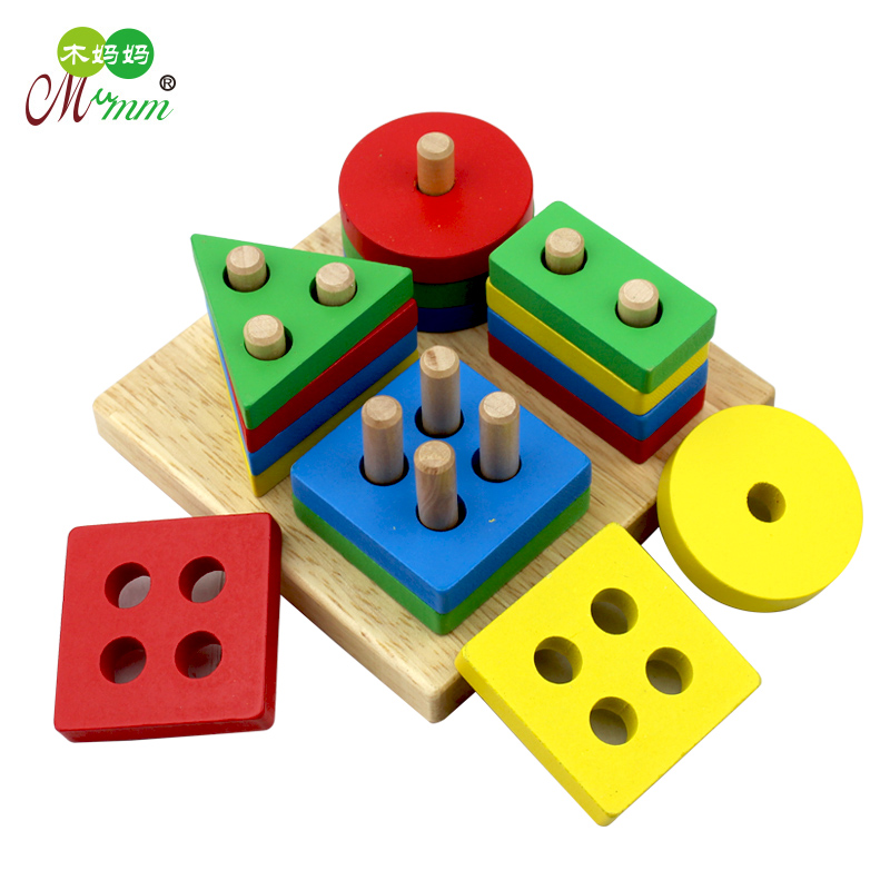 教具几何木制质数字立体拼图形状积木1-3岁宝宝益智儿童早教玩具产品展示图4