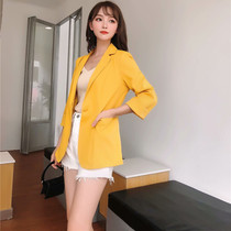 Chiffon small suit jacket womens 2021 spring and summer thin net red slim thin temperament wild short suit