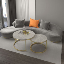 Nordic Arc Tech Cloth Sofa Light Extravagant Internet Red Profiled Beauty Salon Office Reception Guests Creative Sofa