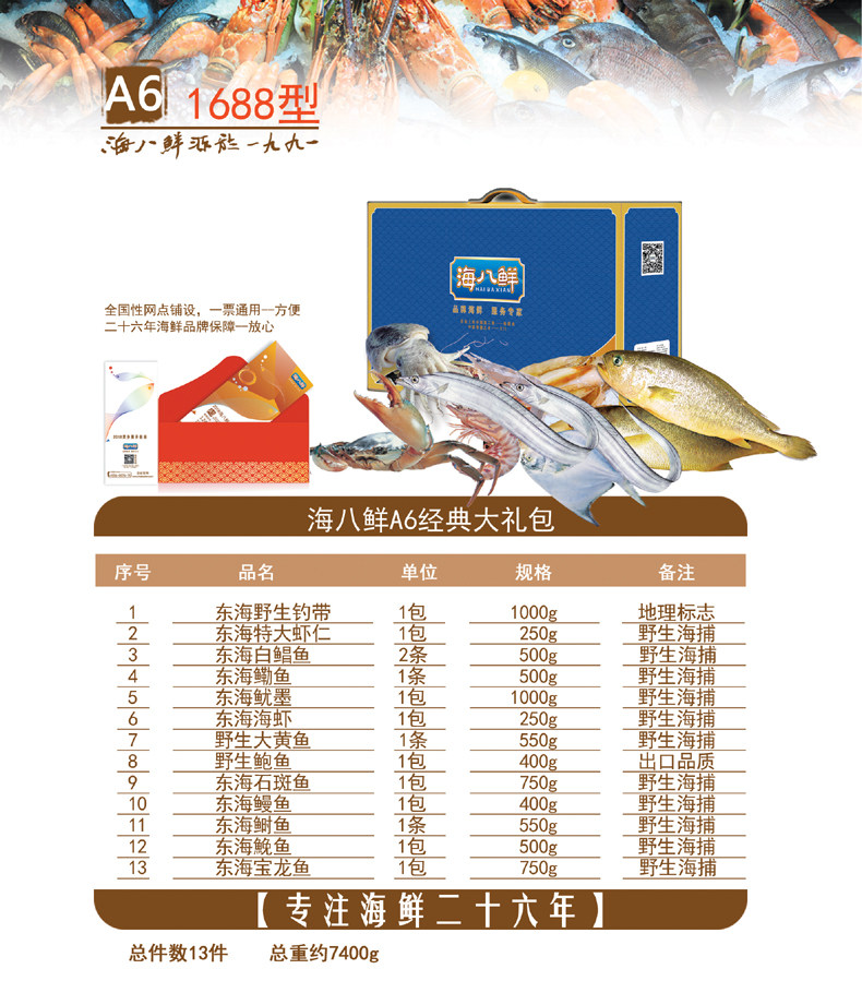 2018年海之梦海鲜大礼包提货券  样券