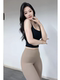 헤이즐넛 소프트 포커스 텍스처 바디 뷰티 하이 허리 브라운 상어 바지 나이 스태그 누드 요가 스포츠 바지 외부 헤이즐넛 소프트 포커스 텍스처 바디 뷰티 하이 허리 브라운 상어 바지 나이 스태그 누드 요가 스포츠 바지 외부