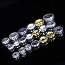 Non-fading white copper pure brass Tibetan silver three seven silver Tibetan type milk nail grain wheel old rosary beads Diamond spacer