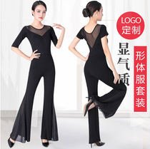 Body etiquette training suit suit female model instructor Modal mesh with crotch dark buckle practice suit custom logo