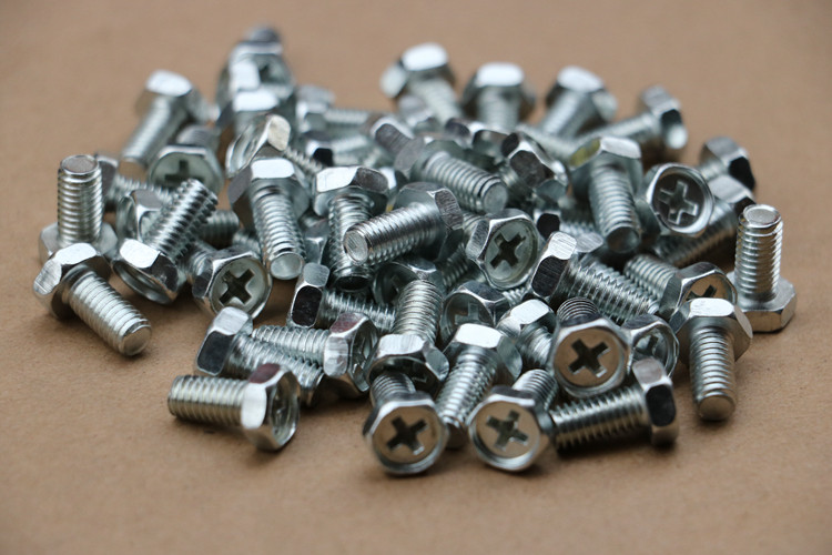 武汉螺丝 镀锌 十字槽凹穴外六角螺栓螺钉螺丝m4m6