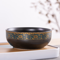 Tea washing large extra large Japanese Zen household black ceramic washing tea cup tea Basin built water tea water