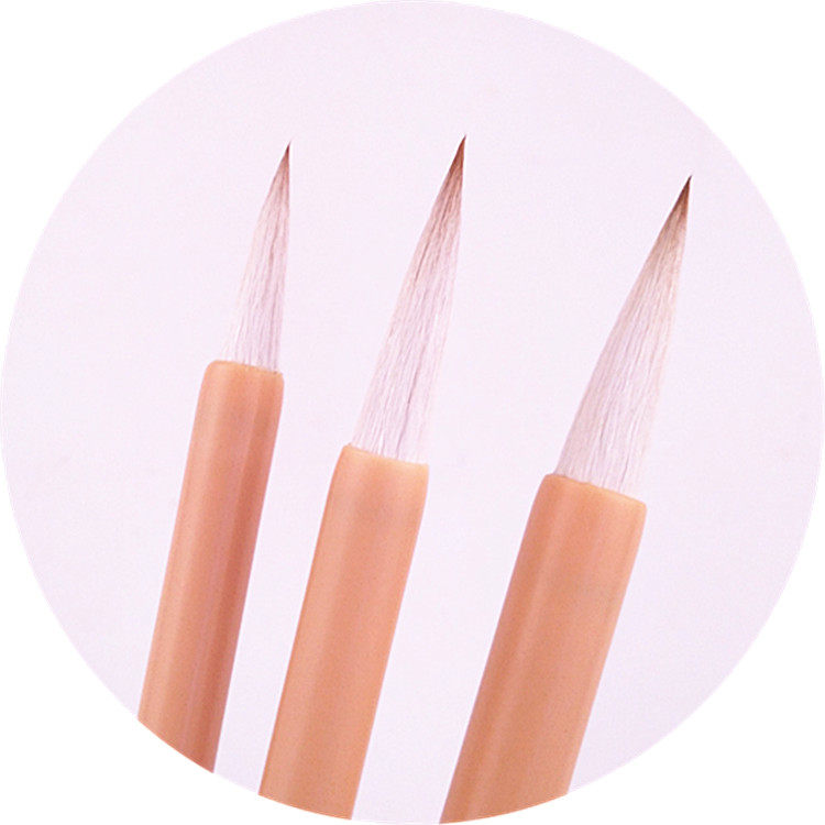 健笔行云狼毫羊毫兼毫学生美术书法国画用品大中小楷塑料笔杆毛笔